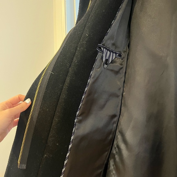 J. Crew Black stadium cloth Cocoon Coat - Picture 4 of 6